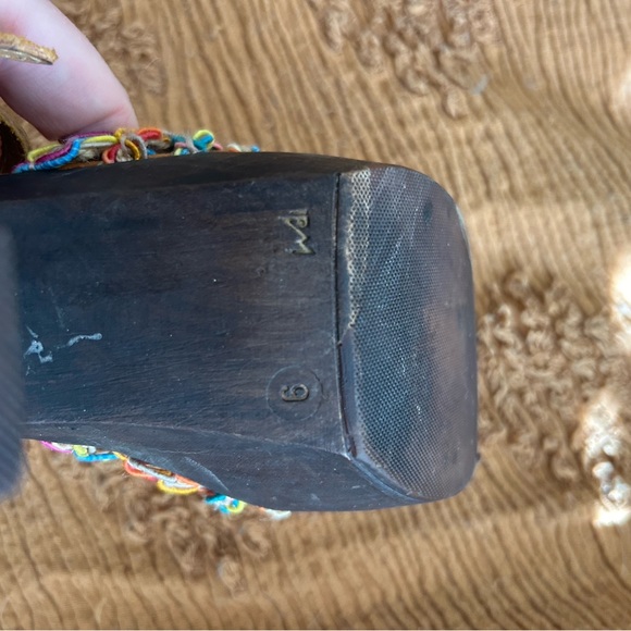 Sbicca Vintage Collection Wood and Leather pumps fits like 8.5 - Picture 2 of 7